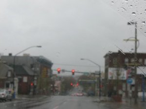 rainy downtown bham